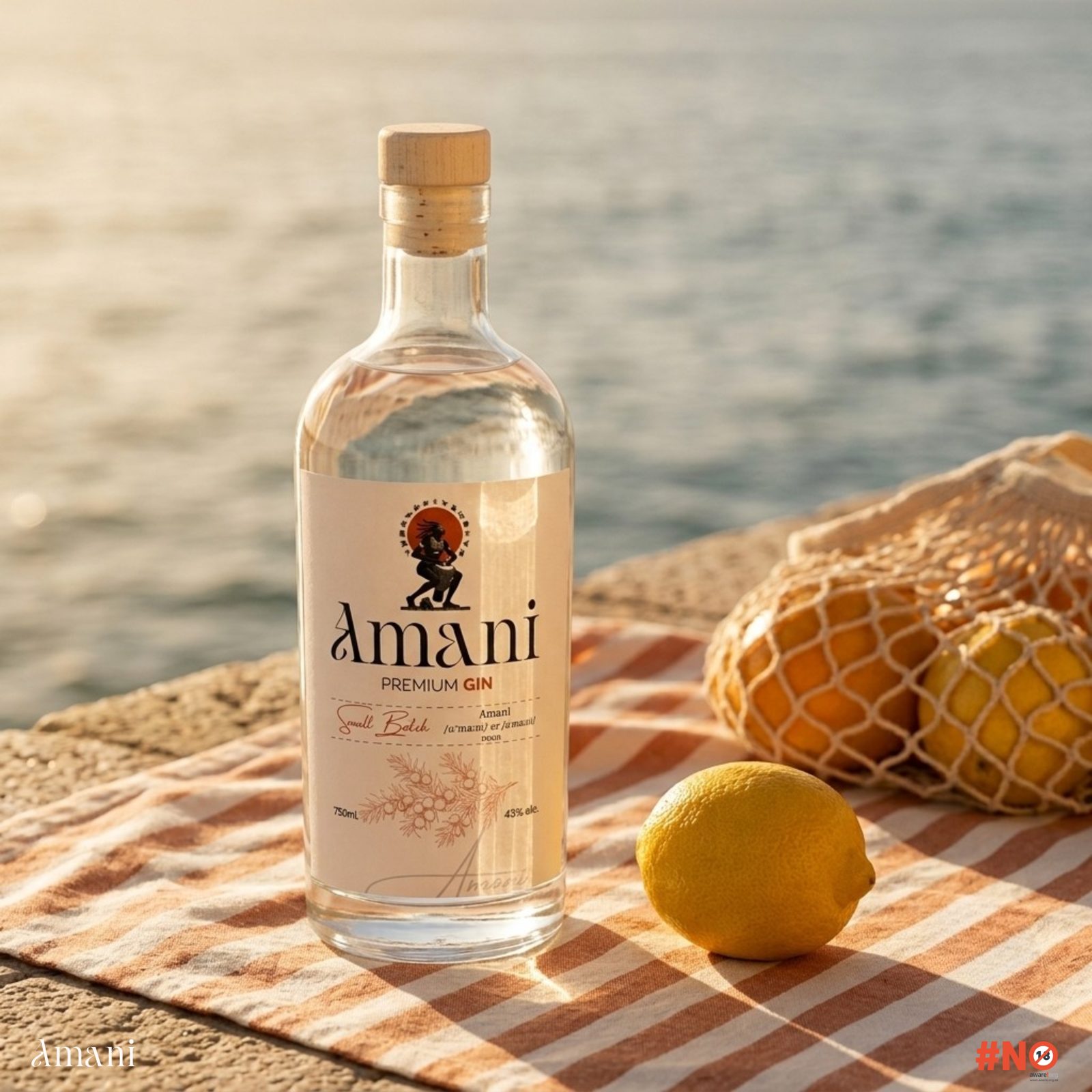 Amani Premium Gin bottle